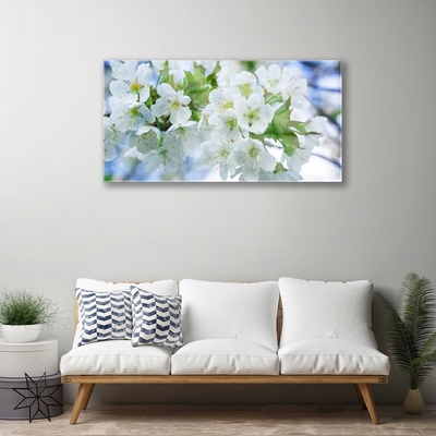 Slika na akrilnem steklu Cvetje drevo listi narava