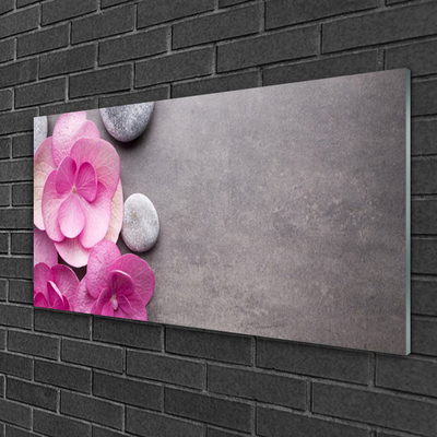 Slika na akrilnem steklu Pink flowers aromaterapija
