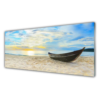 Slika na akrilnem steklu Čoln beach sea