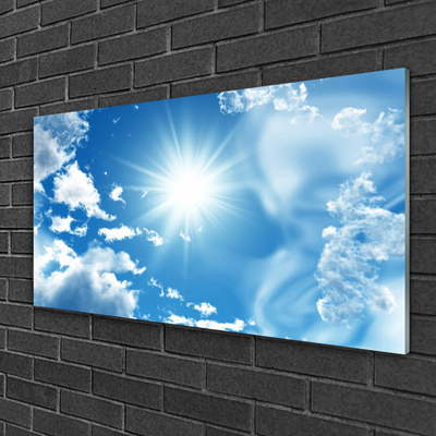 Slika na akrilnem steklu Blue sky sun oblaki