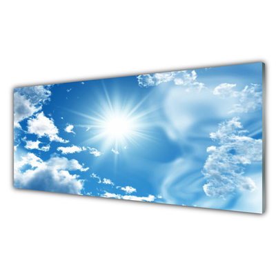 Slika na akrilnem steklu Blue sky sun oblaki