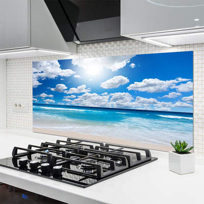 Stenska plošča za kuhinjo Oblaki landscape beach morje
