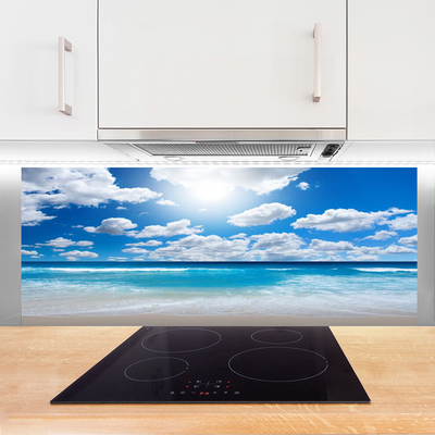Stenska plošča za kuhinjo Oblaki landscape beach morje
