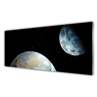 Stenska plošča za kuhinjo Zemlja moon vesolje