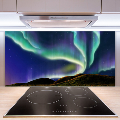 Stenska plošča za kuhinjo Northern lights landscape