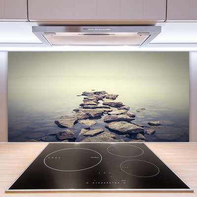 Stenska plošča za kuhinjo Rocks vode landscape