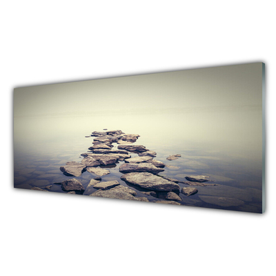 Stenska plošča za kuhinjo Rocks vode landscape