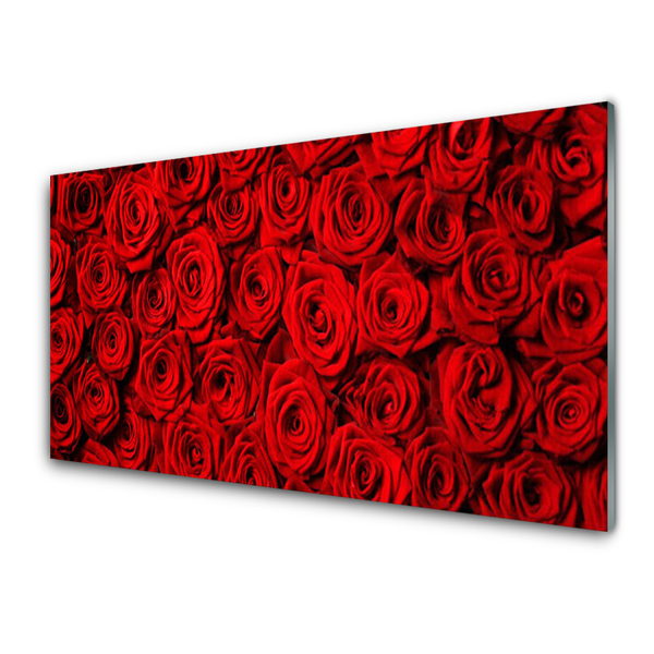 Stenska plošča za kuhinjo Roses na wall