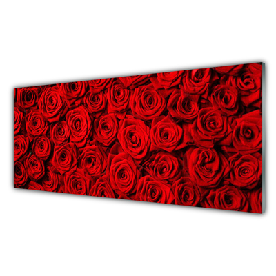 Stenska plošča za kuhinjo Roses na wall