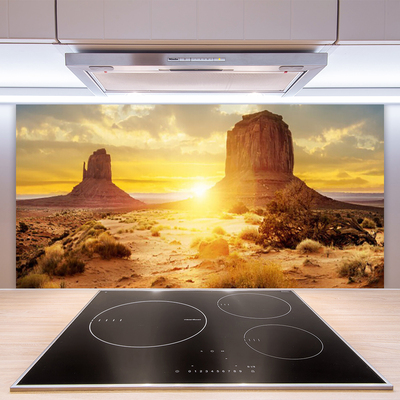 Stenska plošča za kuhinjo Desert sun landscape