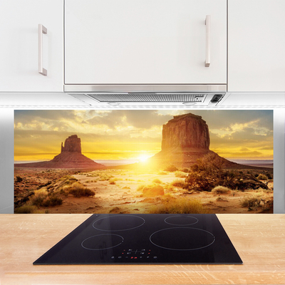 Stenska plošča za kuhinjo Desert sun landscape