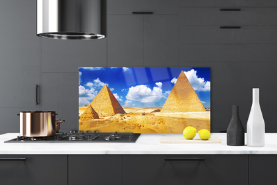 Stenska plošča za kuhinjo Piramide desert landscape