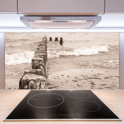 Stenska plošča za kuhinjo Sea beach arhitektura