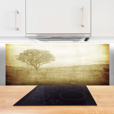 Stenska plošča za kuhinjo Drevo narava