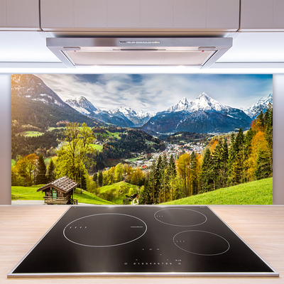 Stenska plošča za kuhinjo Alpe landscape