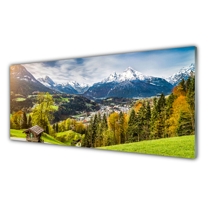 Stenska plošča za kuhinjo Alpe landscape
