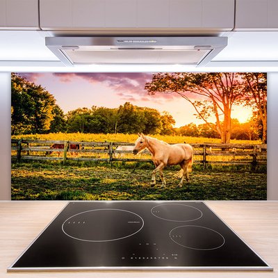 Stenska plošča za kuhinjo Horse meadow narava živali