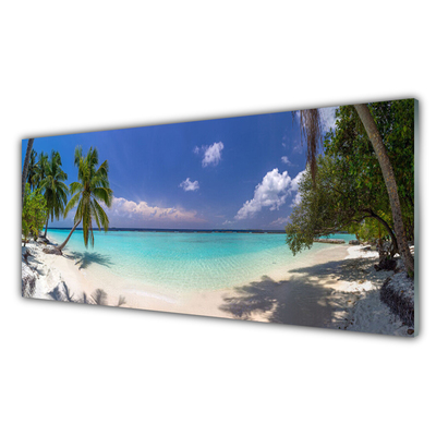 Stenska plošča za kuhinjo Seaside palm beach landscape
