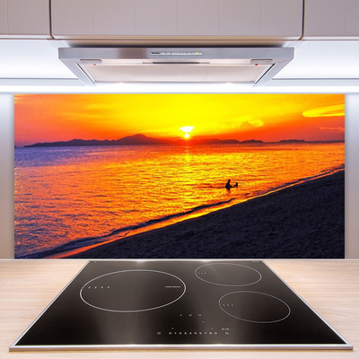 Stenska plošča za kuhinjo Sun sea beach landscape