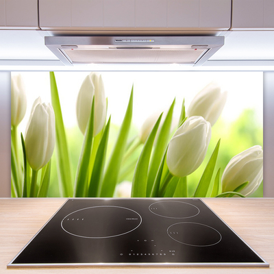 Stenska plošča za kuhinjo Tulipani cvetje