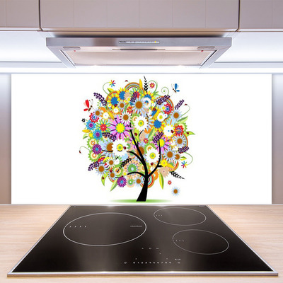 Stenska plošča za kuhinjo Drevo art