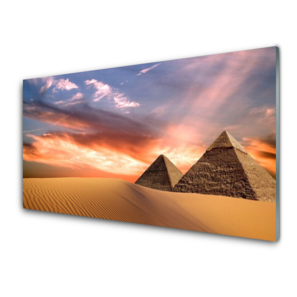 Stenska plošča za kuhinjo Desert piramide na wall
