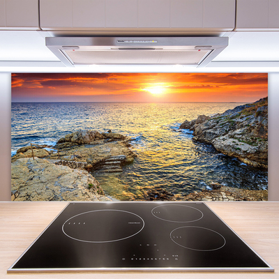 Stenska plošča za kuhinjo Sea sun landscape
