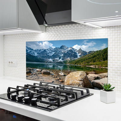 Stenska plošča za kuhinjo Mountain lake landscape
