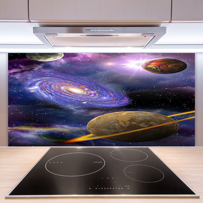 Stenska plošča za kuhinjo Planeti vesolje vesolje