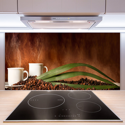 Stenska plošča za kuhinjo Skodelice za kavo v zrnu kuhinja