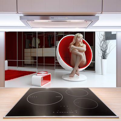 Stenska plošča za kuhinjo Soba naked woman