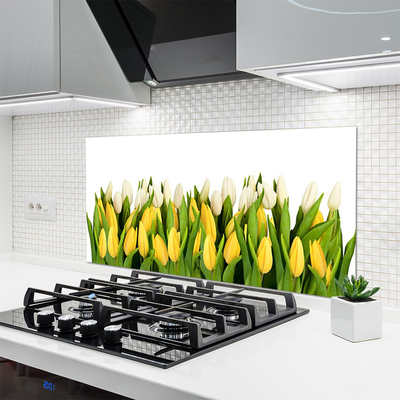 Stenska plošča za kuhinjo Tulipani cvetovi rastlin