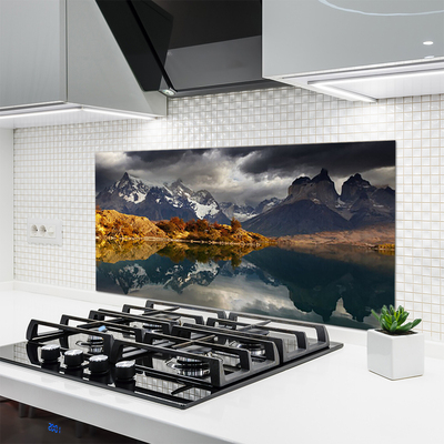 Stenska plošča za kuhinjo Mountain lake landscape