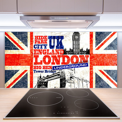 Zidna obloga za kuhinju London flag art