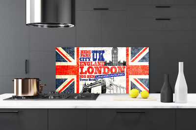 Zidna obloga za kuhinju London flag art