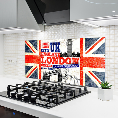 Zidna obloga za kuhinju London flag art