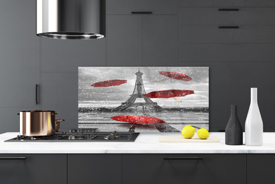 Zidna obloga za kuhinju Eifflov stolp v parizu umbrella