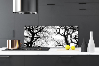 Zidna obloga za kuhinju Drevesa narava black and white