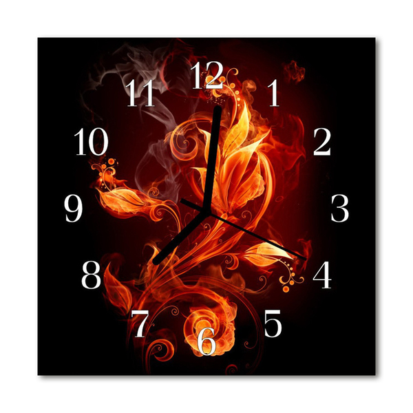 Steklena kvadratna ura Cvet požar