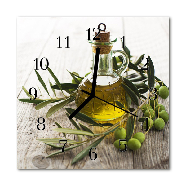 Steklena kvadratna ura Olivno olje