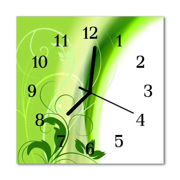 Steklena kvadratna ura Vzorec rože