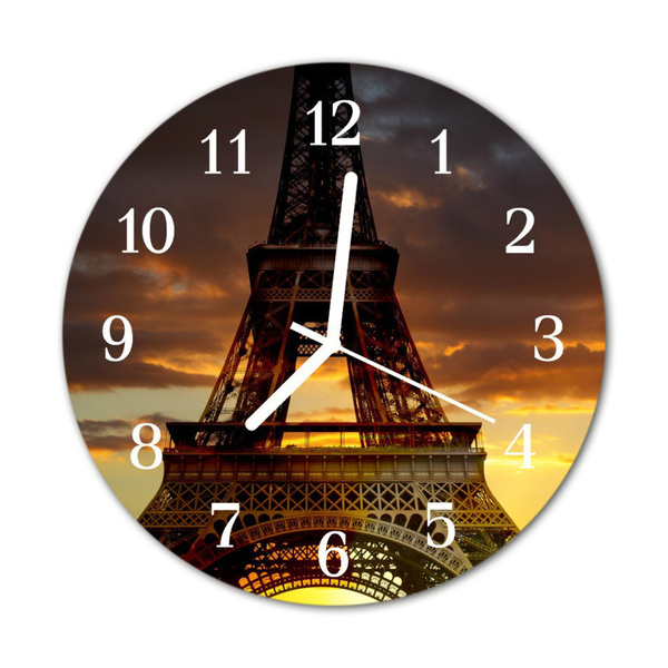 Steklena okrogla ura Eifflov stolp v parizu
