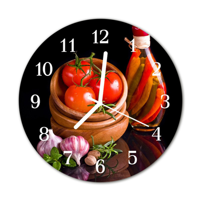 Steklena okrogla ura Česen paradižnik