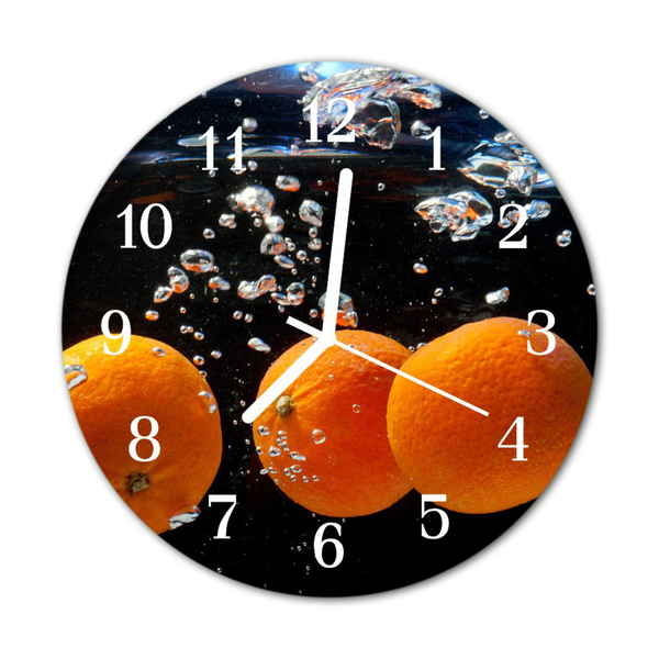 Steklena okrogla ura Pomaranče