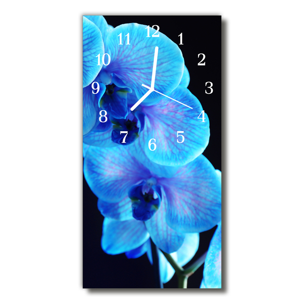 Steklena navpična ura Modra roža