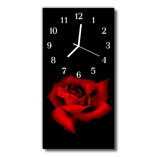 Steklena navpična ura Cvetje red rose