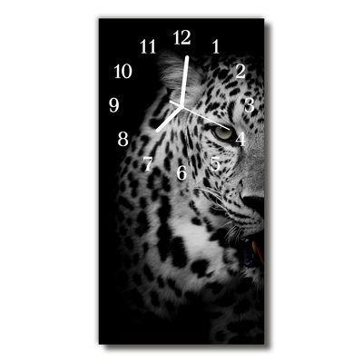 Steklena navpična ura Živali tiger črno in belo