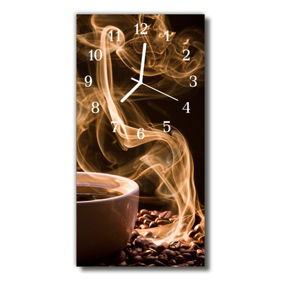 Steklena navpična ura Kuhinja kava rjava