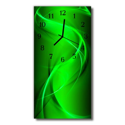 Steklena navpična ura Art vzorec zelena