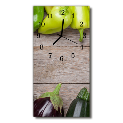 Steklena navpična ura Kuhinjska miza zelenjavni siva